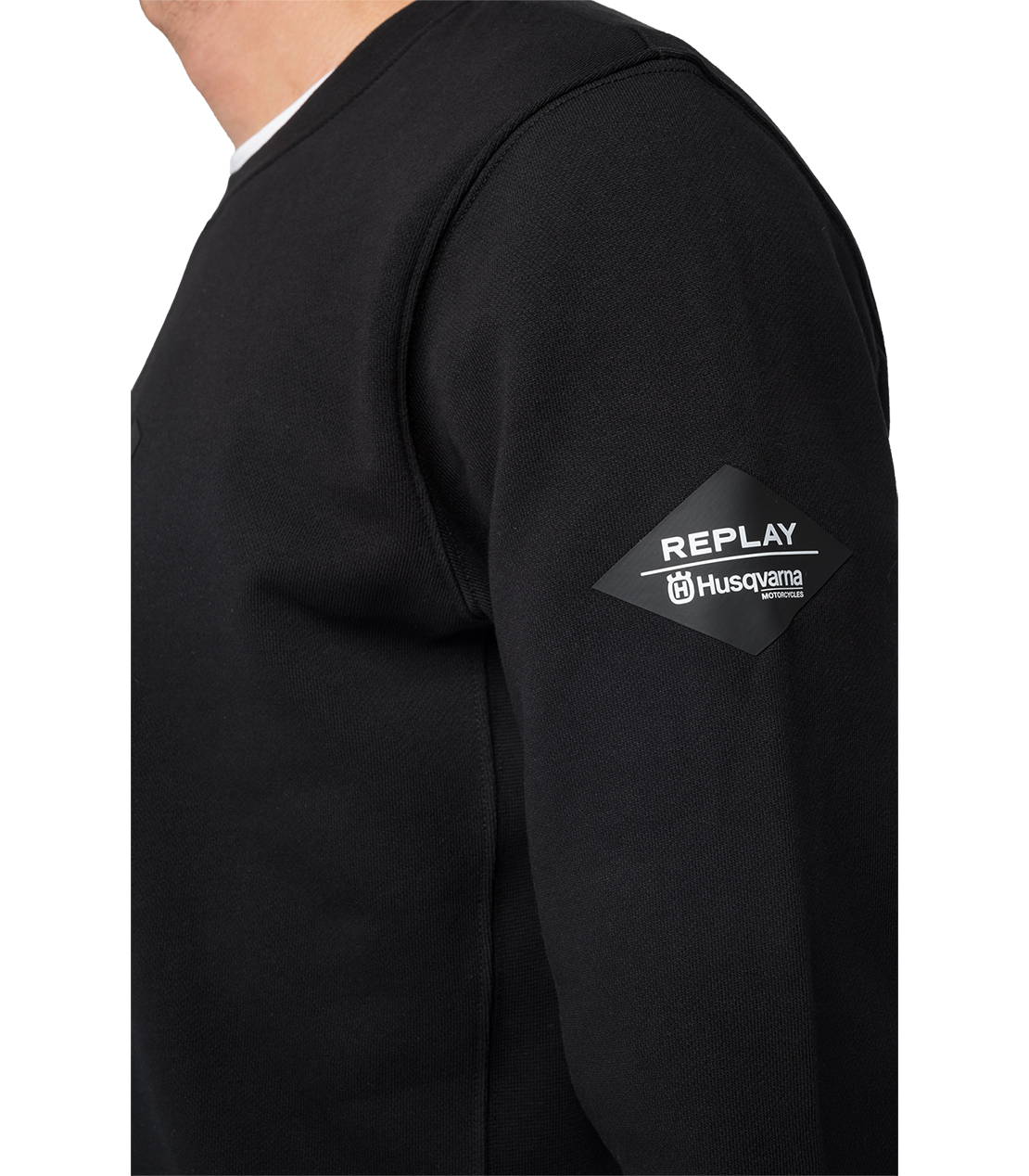 コットンクルーネック スウェットシャツ REPLAY FOR HUSQVARNA 詳細画像 ブラック 6